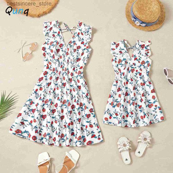qunq summer new lovely parent-child outfit sleeveless backless bow floral v-neck ruffle sleeve mom and daughter matching clothes l230522, Blue
qunq summer new lovely parent-child outfit sleeveless backless bow floral v-neck ruffle sleeve mom and daughter matching clothes l230522, Blue