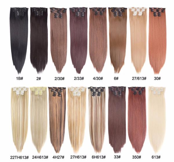 22quot hairpiece 140g straight 16 clips in false styling hair synthetic clip in hair extensions heat resistant5913028, Black;brown
22quot hairpiece 140g straight 16 clips in false styling hair synthetic clip in hair extensions heat resistant5913028, Black;brown