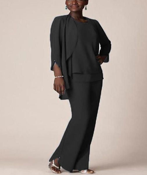 women039s 3 pieces elegant ruffles chiffon mother of the bride dress pants suit 34 sleeves with jacket outfit for wedding groo7064063, Black;red
women039s 3 pieces elegant ruffles chiffon mother of the bride dress pants suit 34 sleeves with jacket outfit for wedding groo7064063, Black;red