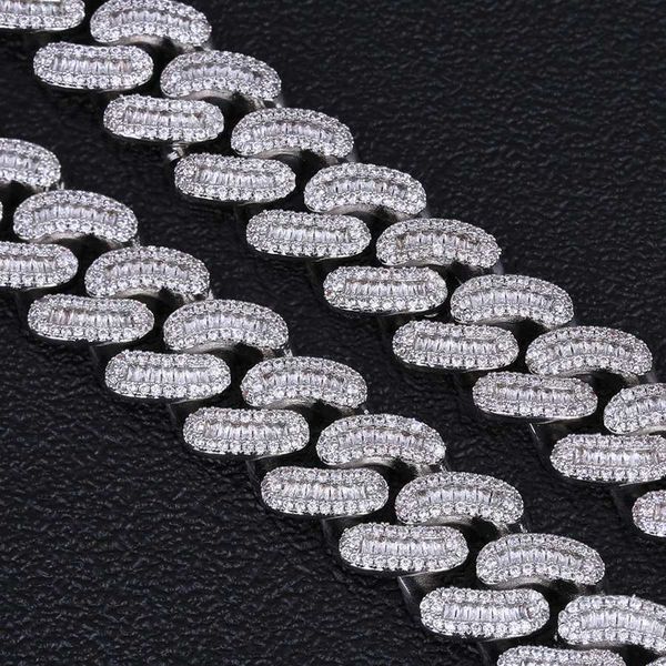krkc wholesale 16mm thick 18 22 24in men iced out 5a 3 rows prong cz baguette diamond necklace choker cuban link chain for men, Silver
krkc wholesale 16mm thick 18 22 24in men iced out 5a 3 rows prong cz baguette diamond necklace choker cuban link chain for men, Silver