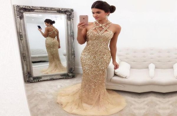 luxury gold beaded crystal mermaid prom dresses 2017 custom made evening celebrity gowns sweep train unique neckline sleeveless9085686, Black
luxury gold beaded crystal mermaid prom dresses 2017 custom made evening celebrity gowns sweep train unique neckline sleeveless9085686, Black