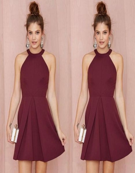 short cocktail party dresses 2017 halter backless burgundy a line above knee length prom homecoming gowns custom made women f1370786, Black
short cocktail party dresses 2017 halter backless burgundy a line above knee length prom homecoming gowns custom made women f1370786, Black