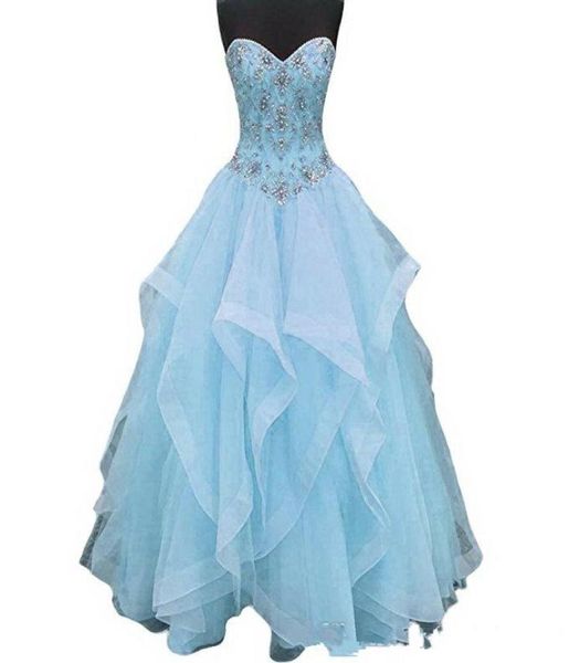 2019 organza ruffles sweetheart ball gown quinceanera dresses beaded sweet 16 year prom party gown vestidos de 15 anos qc13843202707, Blue;red
2019 organza ruffles sweetheart ball gown quinceanera dresses beaded sweet 16 year prom party gown vestidos de 15 anos qc13843202707, Blue;red