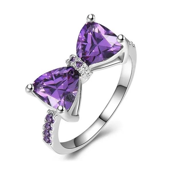 purple bow knot zircon wedding rings for women luxury crystal rings engagement fashion jewelry party valentine's day, Silver
purple bow knot zircon wedding rings for women luxury crystal rings engagement fashion jewelry party valentine's day, Silver