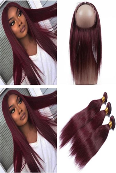 99j wine red pre plucked 360 lace frontal closure with 3bundles straight peruvian burgundy virgin human hair wefts with 360 front3444311, Black;brown
99j wine red pre plucked 360 lace frontal closure with 3bundles straight peruvian burgundy virgin human hair wefts with 360 front3444311, Black;brown