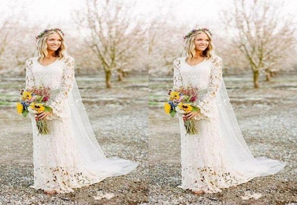 romantic boho wedding dresses long sleeve neck a line full lace country style bridal gown custom made3249245, White
romantic boho wedding dresses long sleeve neck a line full lace country style bridal gown custom made3249245, White