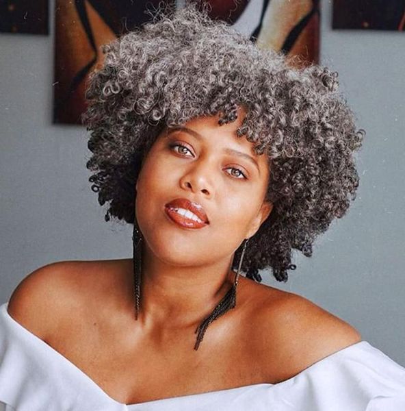 afro kinky curly human hair wigs with bang short grey wig for black women glueless lace cap breathable3267768, Black;brown
afro kinky curly human hair wigs with bang short grey wig for black women glueless lace cap breathable3267768, Black;brown