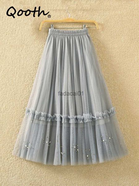 qooth women 3 layer flower beading tulle mesh skirt elegant elastic waist fairy long aline tutu skirt for spring summer qt2146 l230621, Black
qooth women 3 layer flower beading tulle mesh skirt elegant elastic waist fairy long aline tutu skirt for spring summer qt2146 l230621, Black