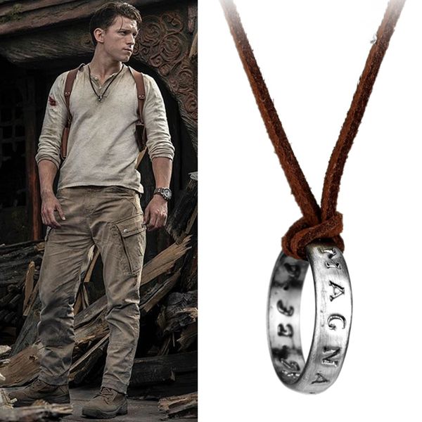 pendant necklaces movie game uncharted 4 necklace nathan drake cosplay ring leather code ancient vintage jewelry prop 230630, Silver
pendant necklaces movie game uncharted 4 necklace nathan drake cosplay ring leather code ancient vintage jewelry prop 230630, Silver
