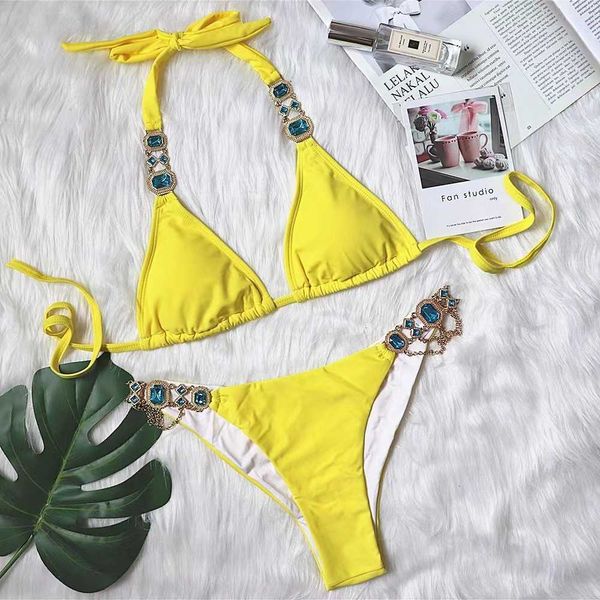 ladies letter bikini set fashion swimsuit simple strap casual thin slim beachwear waist chain low price, White;black
ladies letter bikini set fashion swimsuit simple strap casual thin slim beachwear waist chain low price, White;black