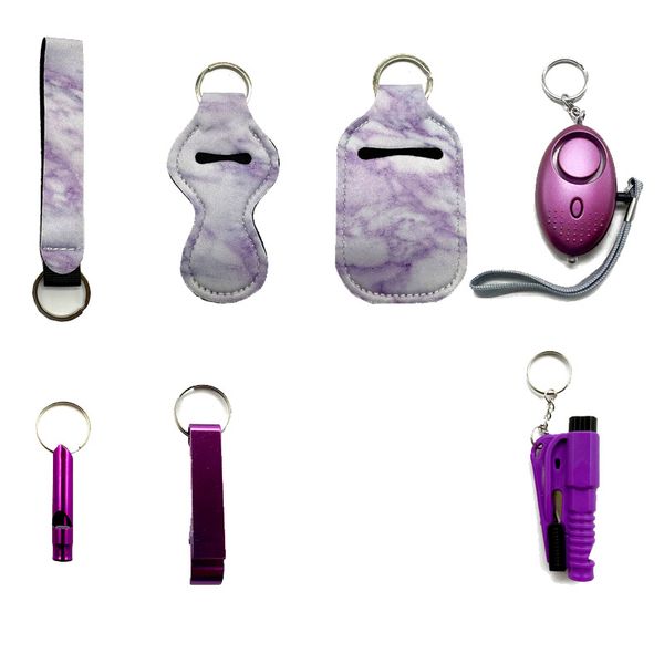 purple explosive security keychain seven-piece wrist strap liquid bottle sleeve lipstick sleeve alarm bottle opener whistle window breaker s, Silver
purple explosive security keychain seven-piece wrist strap liquid bottle sleeve lipstick sleeve alarm bottle opener whistle window breaker s, Silver