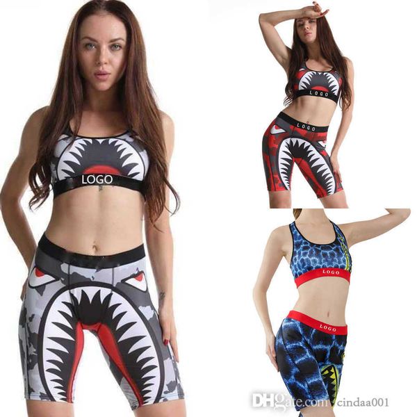 retail womens tracksuits summer swimsuit crop vest bra tight printed 2 pieces pants set fitness sports suits, Gray
retail womens tracksuits summer swimsuit crop vest bra tight printed 2 pieces pants set fitness sports suits, Gray