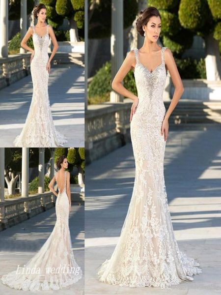 2019 vintage mermaid wedding dresses spaghetti staps beaded backless lace long bridal party gowns plus size vestidos de novia sire4174945, White
2019 vintage mermaid wedding dresses spaghetti staps beaded backless lace long bridal party gowns plus size vestidos de novia sire4174945, White