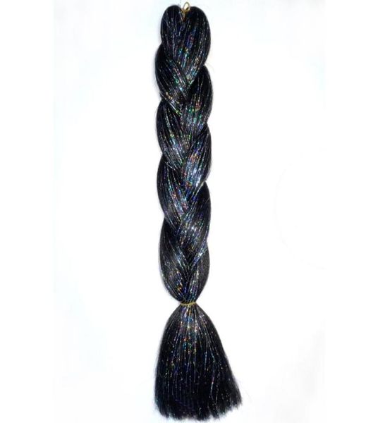 human ponytails 100g 24quot bling hair synthetic jumbo braid mixed metallic glitter twinkle tinsel9336543, Black
human ponytails 100g 24quot bling hair synthetic jumbo braid mixed metallic glitter twinkle tinsel9336543, Black