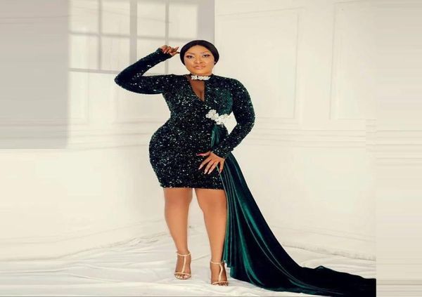 aso ebi style hunter green sequined short cocktail dresses with side train mini mermaid prom dress african women formal party gown1001387, Black
aso ebi style hunter green sequined short cocktail dresses with side train mini mermaid prom dress african women formal party gown1001387, Black