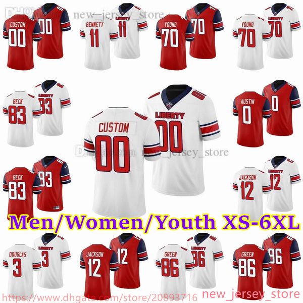 custom xs-6xl ncaa liberty flames football stitched jerseys 16 charlie brewer 11 johnathan bennett 3 demario douglas 12 storey jackson 83 br, Black
custom xs-6xl ncaa liberty flames football stitched jerseys 16 charlie brewer 11 johnathan bennett 3 demario douglas 12 storey jackson 83 br, Black