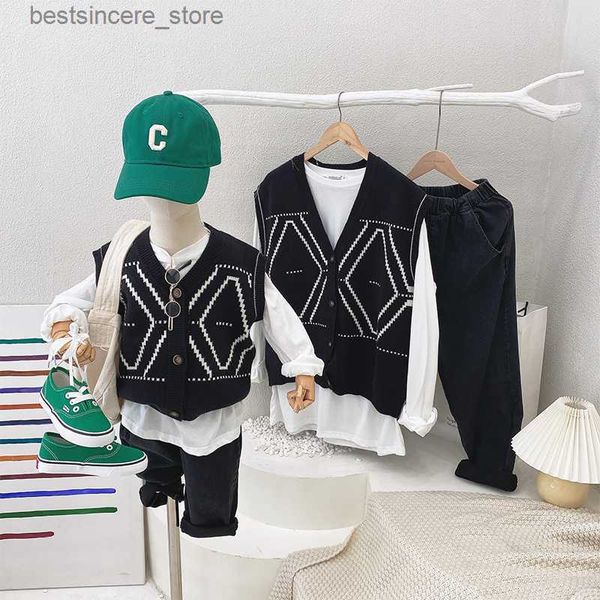 family daughter son matching outfit autumn dad mother and child knit sweater vest+shirt+pants 3pcs sets parent-child pair look, Blue
family daughter son matching outfit autumn dad mother and child knit sweater vest+shirt+pants 3pcs sets parent-child pair look, Blue