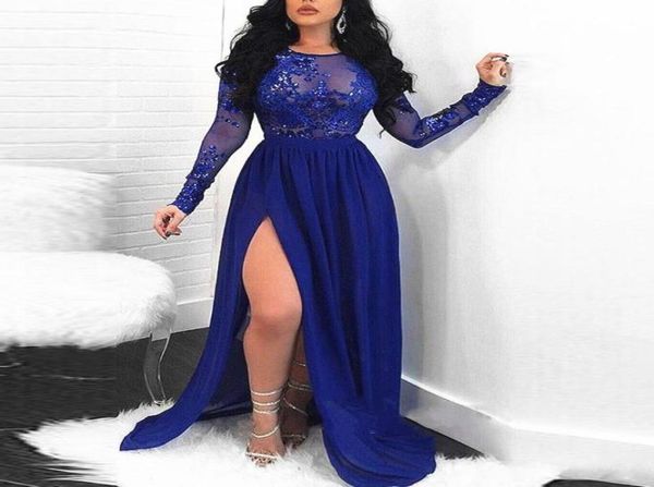 royal blue high split prom dress sparkly appliques long sleeve side slit floor length modern 2019 party gowns evening dress custom6154803, Black
royal blue high split prom dress sparkly appliques long sleeve side slit floor length modern 2019 party gowns evening dress custom6154803, Black