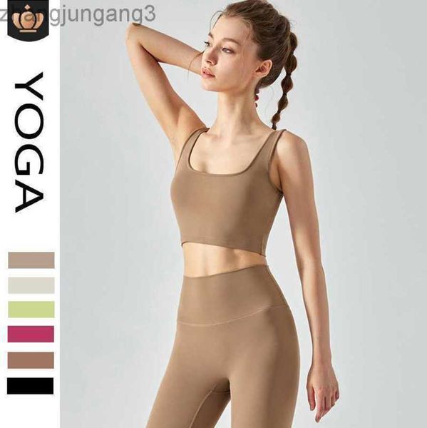 2023 desginer alo yoga tankstank women's shockproof gathering sports bra large neck nude fitness strap with chest pads, White
2023 desginer alo yoga tankstank women's shockproof gathering sports bra large neck nude fitness strap with chest pads, White