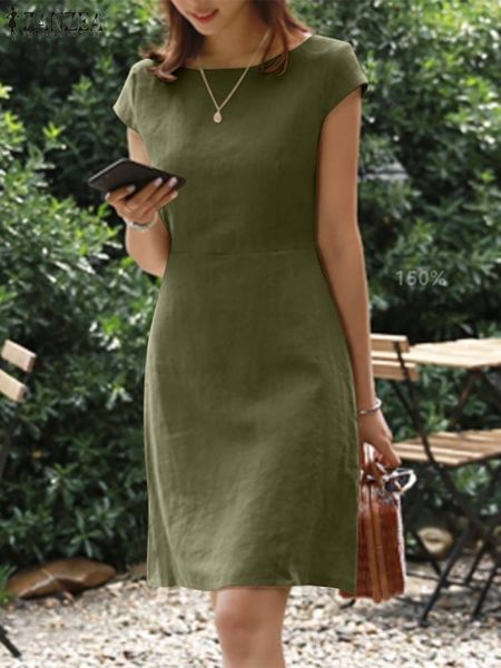 urban dresses 2023 zanzea summer dres solid short sleeve sundress zipper o neck loose vestidos elegant work ol vintage midi 5xl 230630, White;black
urban dresses 2023 zanzea summer dres solid short sleeve sundress zipper o neck loose vestidos elegant work ol vintage midi 5xl 230630, White;black