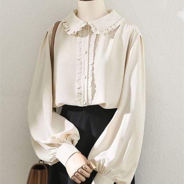 women s blouses shirts houzhou sweet kawaii blouse lolita cute ruffles elegant vintage long sleeve women loose casual peter pan collar 2306, White
women s blouses shirts houzhou sweet kawaii blouse lolita cute ruffles elegant vintage long sleeve women loose casual peter pan collar 2306, White
