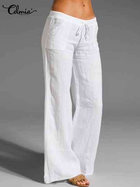 women's pants s celmia vintage women wide leg pant 2023 summer palazzo fashion long trouser casual elastic waist solid thin party panta, Black;white
women's pants s celmia vintage women wide leg pant 2023 summer palazzo fashion long trouser casual elastic waist solid thin party panta, Black;white