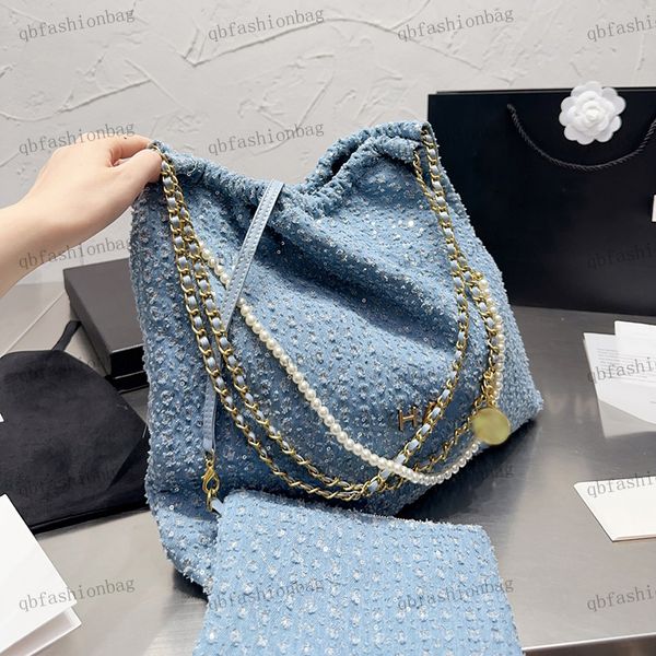 designer womens shoulder bag 22 garbage bag vintage denim bag small sequin pearl chain tote matelasse chain crossbody bags two piece shoppin
designer womens shoulder bag 22 garbage bag vintage denim bag small sequin pearl chain tote matelasse chain crossbody bags two piece shoppin