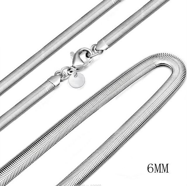 6mm flat snake chains plated 925 silver necklaces men women hip hop fashion jewellery 16 18 20 22 24 inche
6mm flat snake chains plated 925 silver necklaces men women hip hop fashion jewellery 16 18 20 22 24 inche