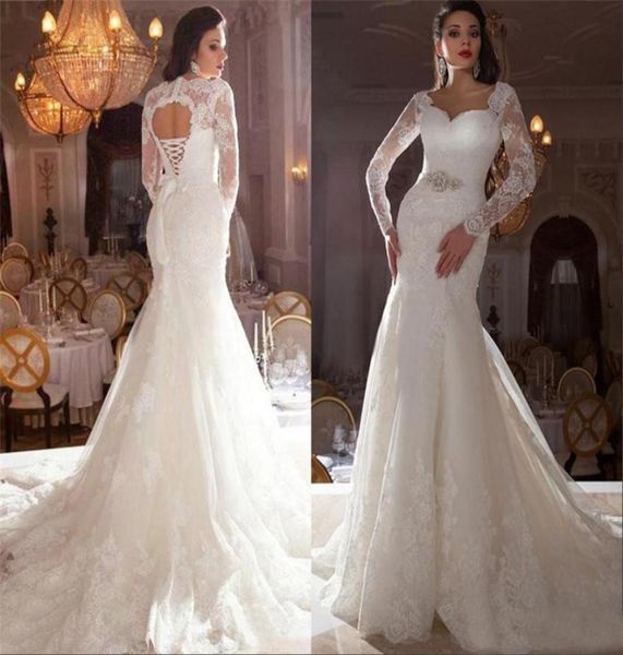 lace applique sweetheart bling beaded sash ivory mermaid open back bridal dresses chapel train fashion long sleeve wedding go4426635, White
lace applique sweetheart bling beaded sash ivory mermaid open back bridal dresses chapel train fashion long sleeve wedding go4426635, White