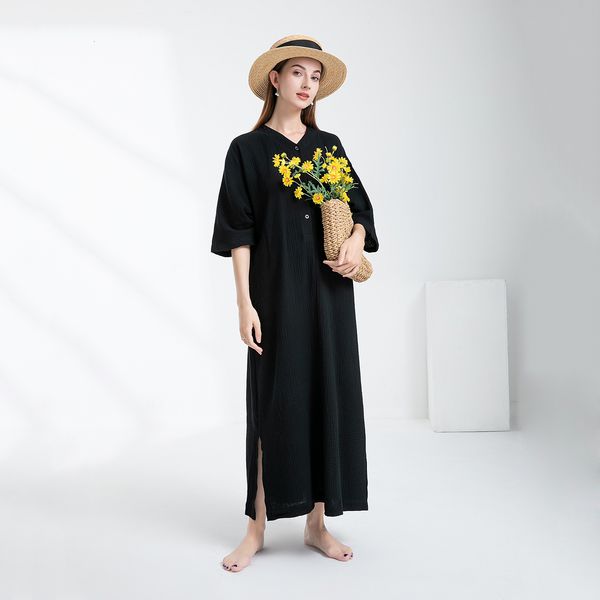 basic casual dresses summer women muslin dress lady maxi pool dresses three colors with pockets #1154 230629, Black;gray
basic casual dresses summer women muslin dress lady maxi pool dresses three colors with pockets #1154 230629, Black;gray