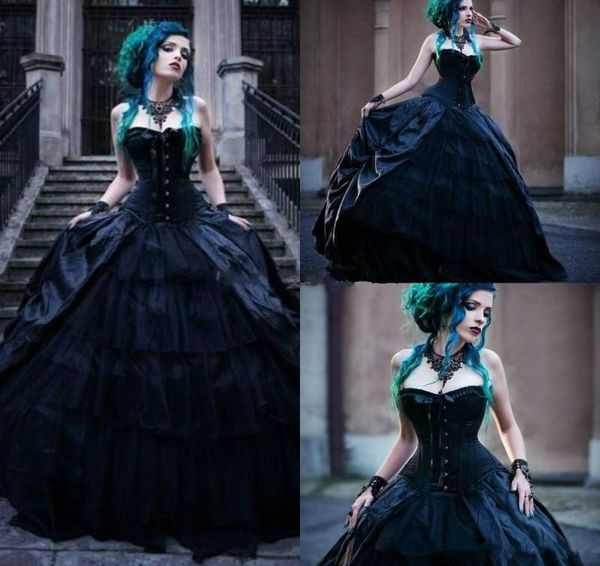 vintage black victorian gothic wedding dresses corset strapless vampires punk style country wedding dress plus size evil queens br5861324, White
vintage black victorian gothic wedding dresses corset strapless vampires punk style country wedding dress plus size evil queens br5861324, White