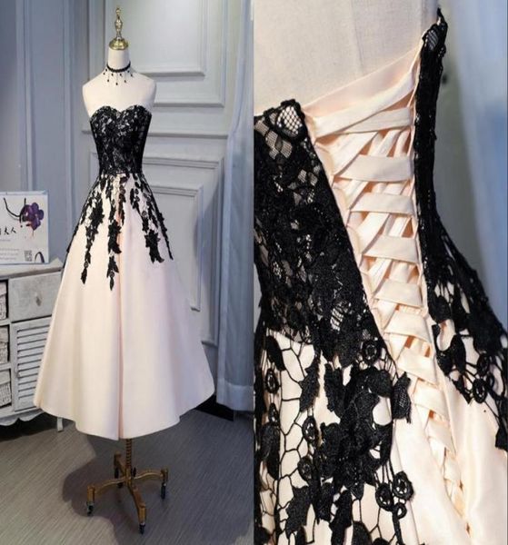champagne satin black lace tea length short wedding dress a line sweetheart corset back ruched bridal gowns wedding rea2994914, White
champagne satin black lace tea length short wedding dress a line sweetheart corset back ruched bridal gowns wedding rea2994914, White