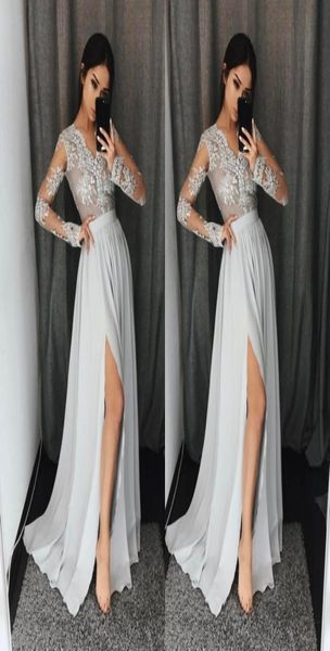 applique long sleeve prom dresses vneck ruched side split chiffon long party dresses new aline floor length celebrity eveni5559471, Black
applique long sleeve prom dresses vneck ruched side split chiffon long party dresses new aline floor length celebrity eveni5559471, Black