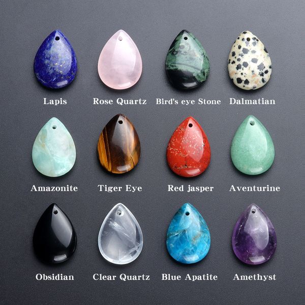 natural crystal stone water drop shape amethyst rose quartz obsidian pendant for diy chakra necklace jewelry accessories, Bronze;silver
natural crystal stone water drop shape amethyst rose quartz obsidian pendant for diy chakra necklace jewelry accessories, Bronze;silver