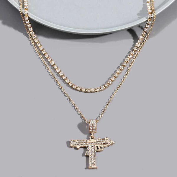 pendant necklaces new hip hop uzi submachine gun crystal chain necklace for women men multi layer shiny rhinestone choker jewelry 230613, Silver
pendant necklaces new hip hop uzi submachine gun crystal chain necklace for women men multi layer shiny rhinestone choker jewelry 230613, Silver