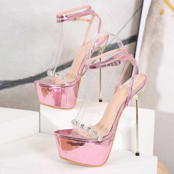 sandals pink sweet ankle buckle strap women's pvc transparent crystal platform summer fashion high heels wedding shoes 230511, Black
sandals pink sweet ankle buckle strap women's pvc transparent crystal platform summer fashion high heels wedding shoes 230511, Black
