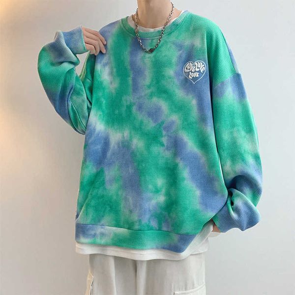 spring and autumn waffle geza dyed sweater men's fashion brand hip hop long sleeve student loose casual versatile coat, Black
spring and autumn waffle geza dyed sweater men's fashion brand hip hop long sleeve student loose casual versatile coat, Black
