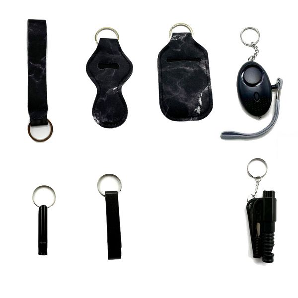black explosive security keychain seven-piece wrist strap liquid bottle sleeve lipstick sleeve alarm bottle opener whistle window breaker se, Silver
black explosive security keychain seven-piece wrist strap liquid bottle sleeve lipstick sleeve alarm bottle opener whistle window breaker se, Silver