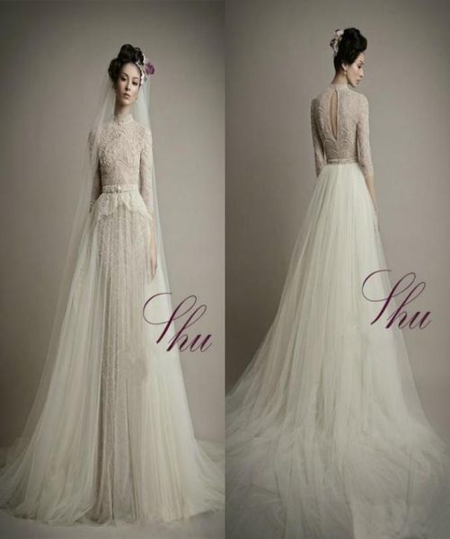 a line high neck beach wedding dresses lace appliques beaded pearls long sleeve boho wedding gowns custom made plus size bridal dr8122102, White
a line high neck beach wedding dresses lace appliques beaded pearls long sleeve boho wedding gowns custom made plus size bridal dr8122102, White