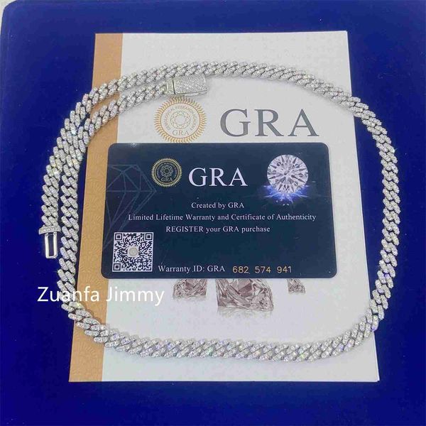 6mm width one row iced out man jewelry gra certificates pass diamond tester vvs1 moissanite cuban chain necklace, Silver
6mm width one row iced out man jewelry gra certificates pass diamond tester vvs1 moissanite cuban chain necklace, Silver