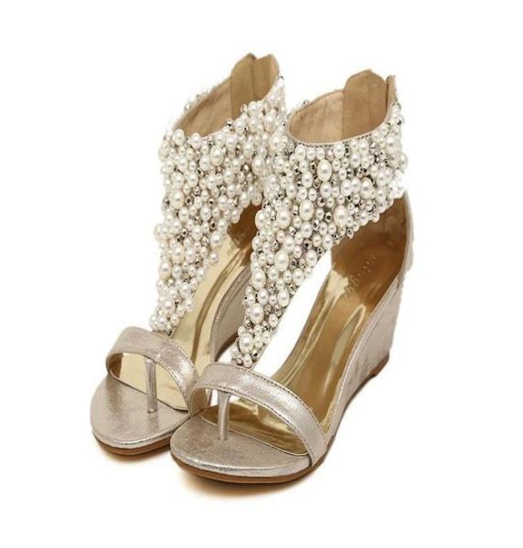 women039s roman pearl tstrap open toed wedge sandals bride shoes wedding shoes evening pumps ll33042115947, Black
women039s roman pearl tstrap open toed wedge sandals bride shoes wedding shoes evening pumps ll33042115947, Black