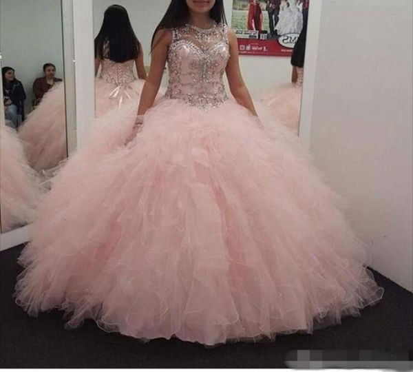 custom made pink ball gown quinceanera dresses sheer neck beaded sleeveless corset ruffles tulle vestidos de 15 anos debutante par8213402, Blue;red
custom made pink ball gown quinceanera dresses sheer neck beaded sleeveless corset ruffles tulle vestidos de 15 anos debutante par8213402, Blue;red