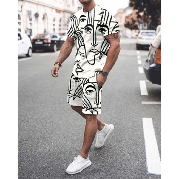 2023 new printed t-shirt shorts casual sports set men's men fashion track suit mens tracksuits, Gray
2023 new printed t-shirt shorts casual sports set men's men fashion track suit mens tracksuits, Gray