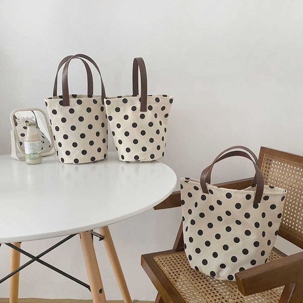 french polka dot canvas bucket bag simple and versatile work lunch box vegetable basket bag portable mommy bag
french polka dot canvas bucket bag simple and versatile work lunch box vegetable basket bag portable mommy bag