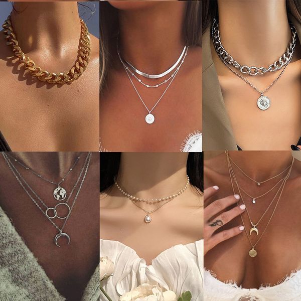 pendant necklaces bohemia multilayer necklace for women gold silver color pearl choker neck jewelry collier femme 230630
pendant necklaces bohemia multilayer necklace for women gold silver color pearl choker neck jewelry collier femme 230630