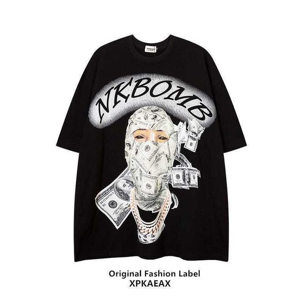 xpkaeax original trendy brand european and american gangster money printing oversize short sleeve american high street hip hop t-shirt for m, White;black
xpkaeax original trendy brand european and american gangster money printing oversize short sleeve american high street hip hop t-shirt for m, White;black