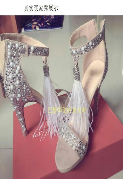 fashion feather wedding shoes 4 inch high heel crystals rhinestone bridal shoes with zipper party sandals shoes for women size us45507227, Black
fashion feather wedding shoes 4 inch high heel crystals rhinestone bridal shoes with zipper party sandals shoes for women size us45507227, Black
