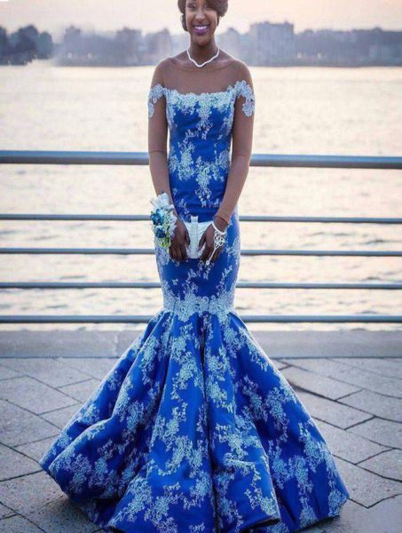 royal blue long sleeves mermaid evening dresses sheer neck appliques lace white african prom dresses aso ebi plus size evening gow3361042, Black;red
royal blue long sleeves mermaid evening dresses sheer neck appliques lace white african prom dresses aso ebi plus size evening gow3361042, Black;red