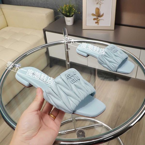 women sandals mius slide designer beach sheepskin shoes pleated square slippers women's super immortal summer new fashion flat bottom o
women sandals mius slide designer beach sheepskin shoes pleated square slippers women's super immortal summer new fashion flat bottom o