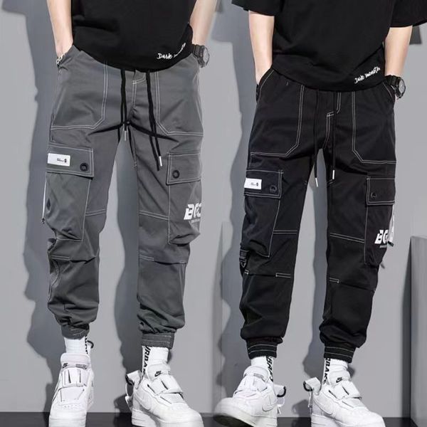 men's pants classic streetwear casual men ribbons harem jogging pants male slim fit spring cargo pants multi-pockets women trouser x95, Black
men's pants classic streetwear casual men ribbons harem jogging pants male slim fit spring cargo pants multi-pockets women trouser x95, Black